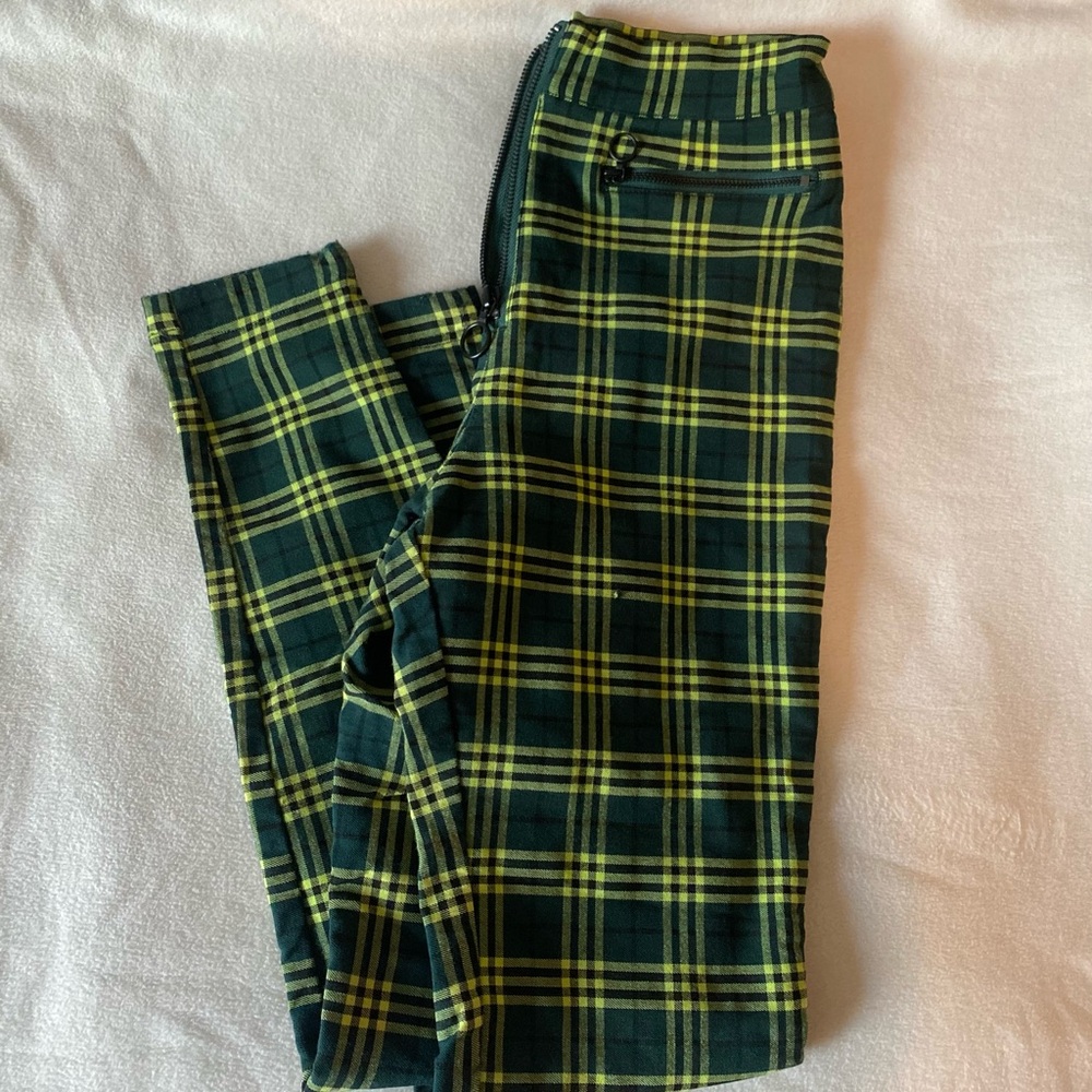 Plaid high waisted pants